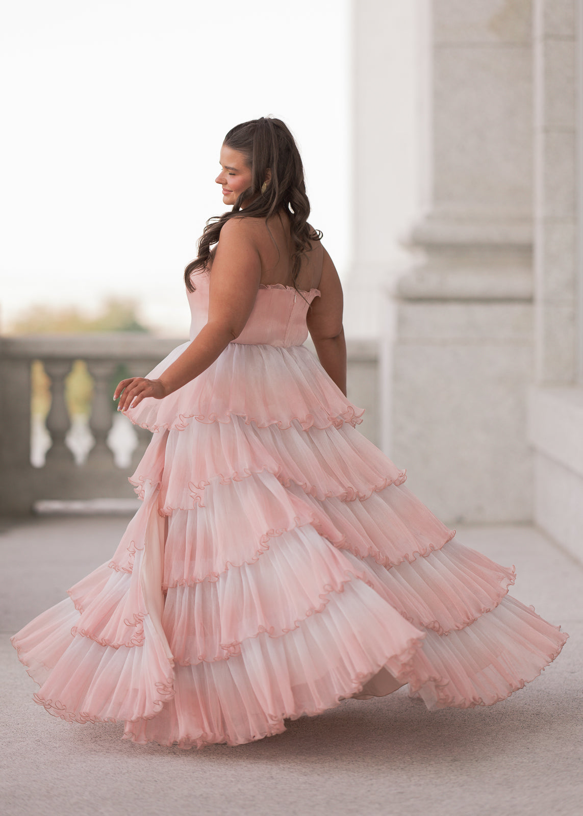 Genevieve Pink Party Gown Summer Wedding Party Dress