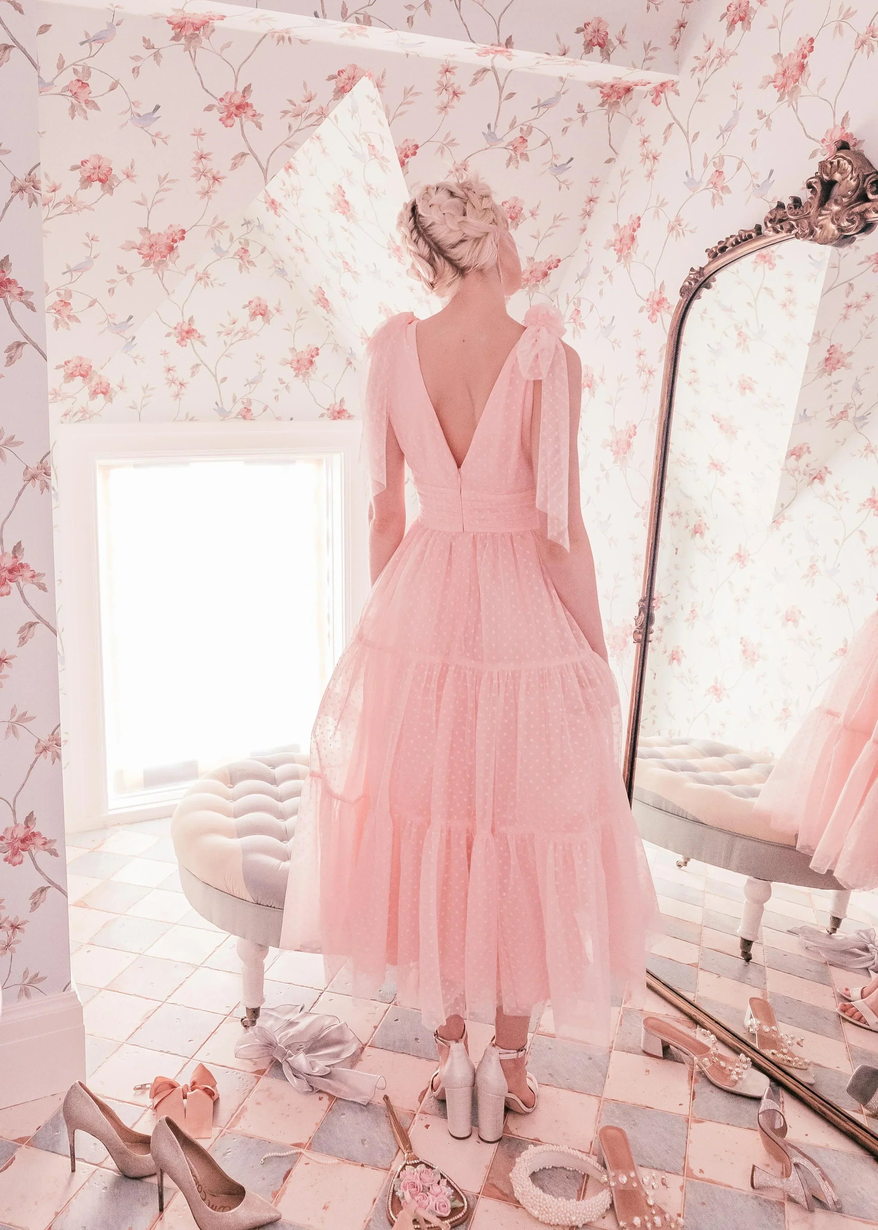Jeanne Midi Dress Pink Plus Sizes