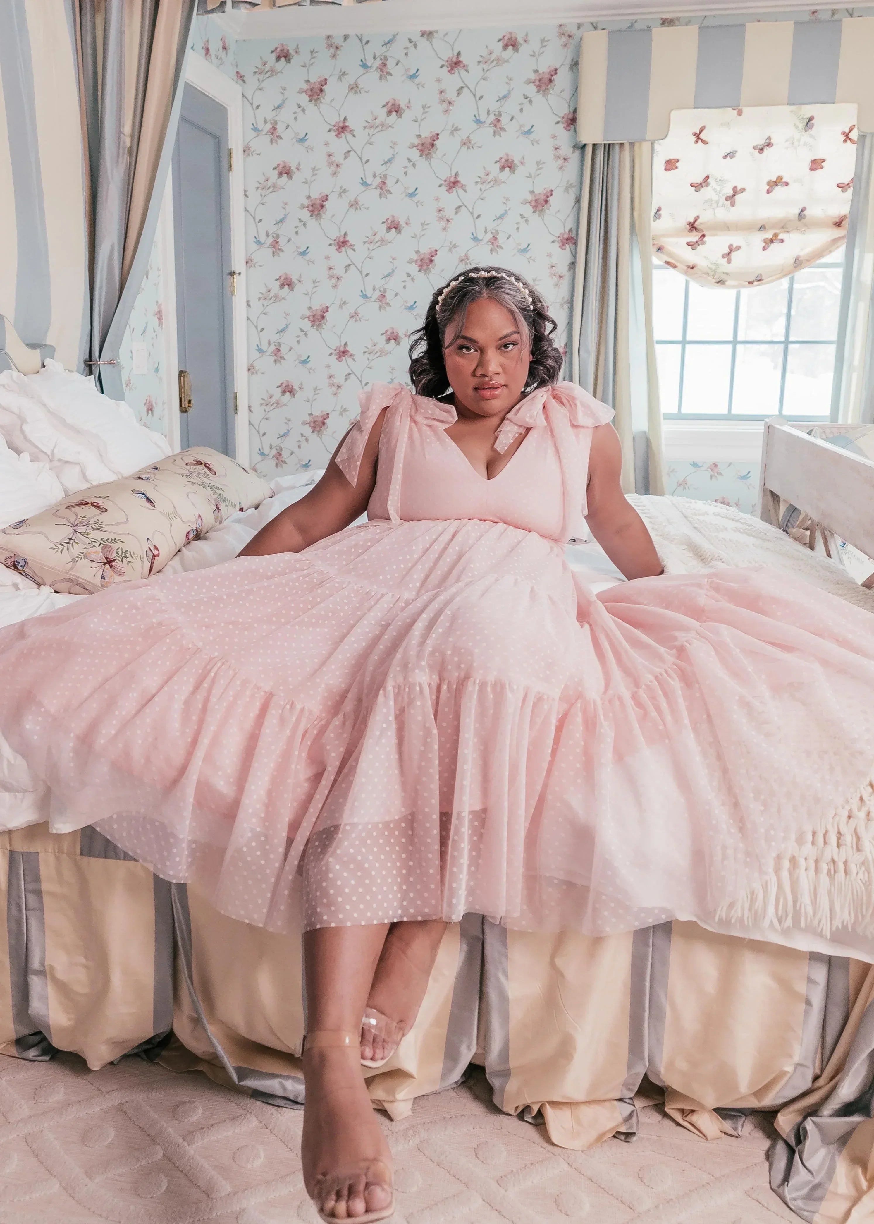 Jeanne Midi Dress Pink Plus Sizes