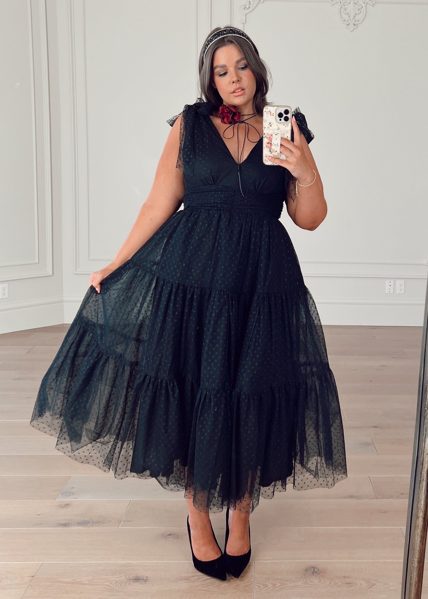 Jeanne Black Party Dress Black