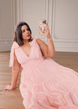 Jeanne Midi Dress Pink Plus Sizes