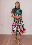 Hand-embroidered Jubilee Dress Evergreen