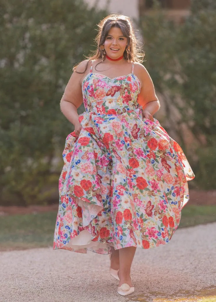 Kelly Summer Garden Party Midi Dress