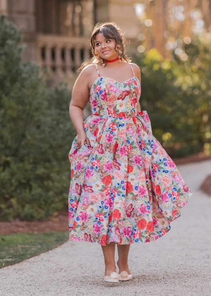 Kelly Summer Garden Party Midi Dress