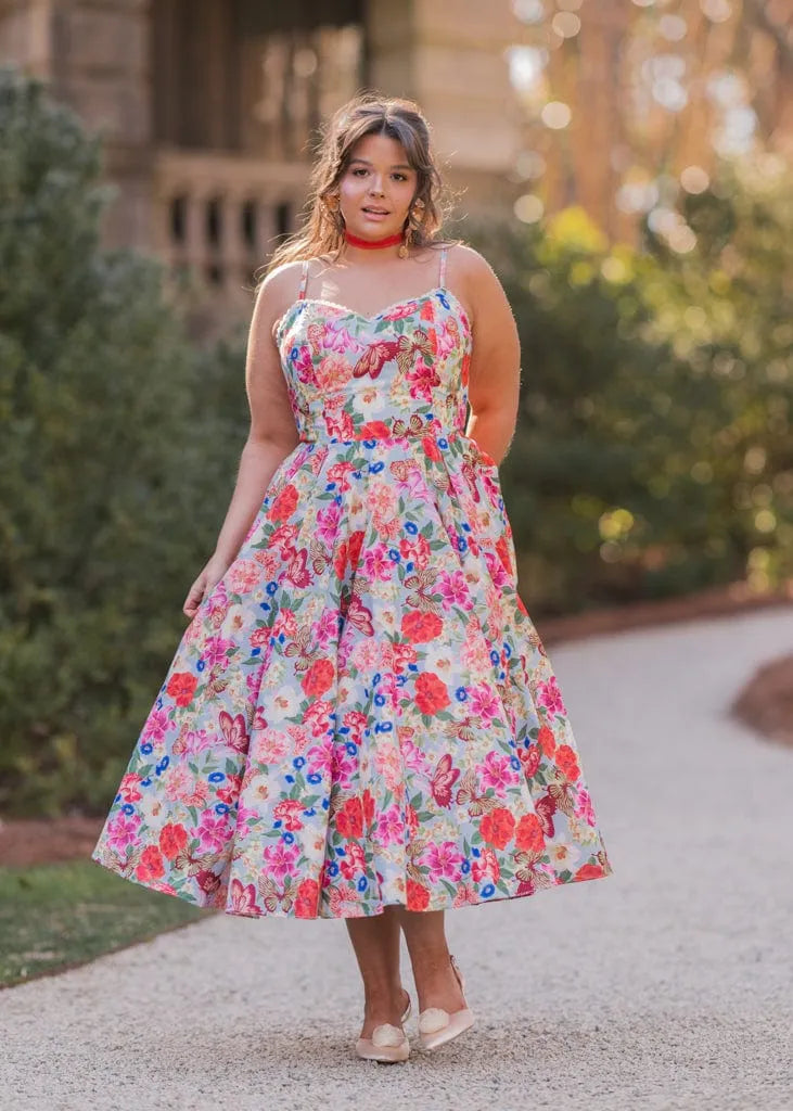 Kelly Summer Garden Party Midi Dress