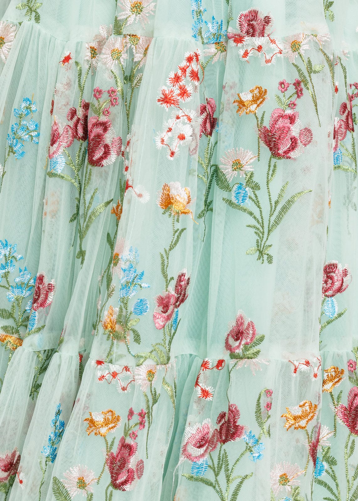 Margaret Floral Midi Summer Party Dress Green Full Size