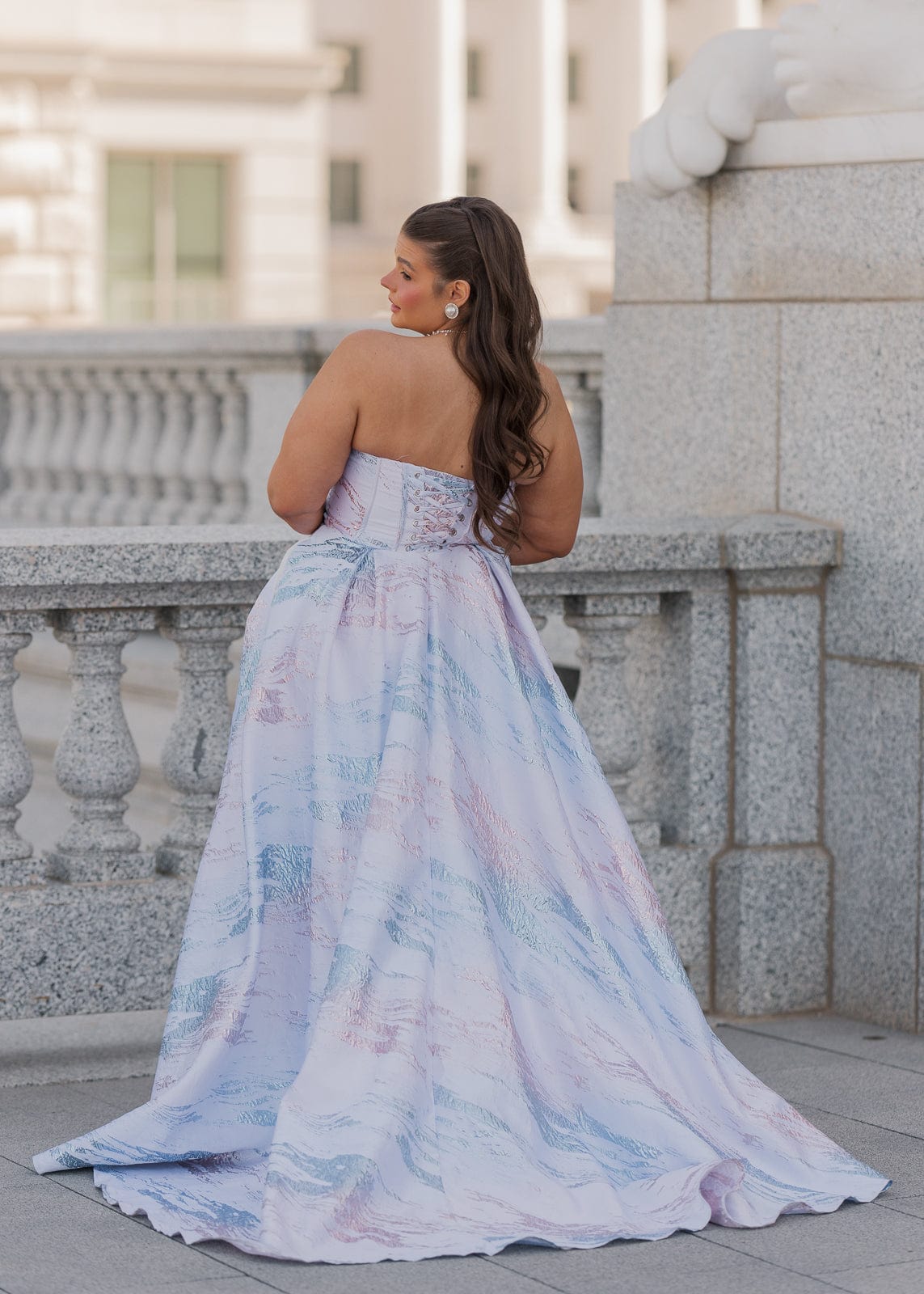 Nessa Metallic Gown - Blue