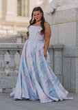 Nessa Metallic Gown - Blue
