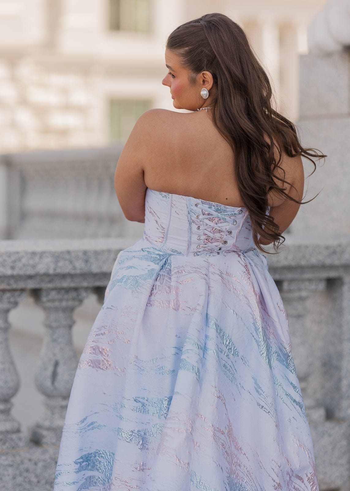 Nessa Metallic Gown - Blue