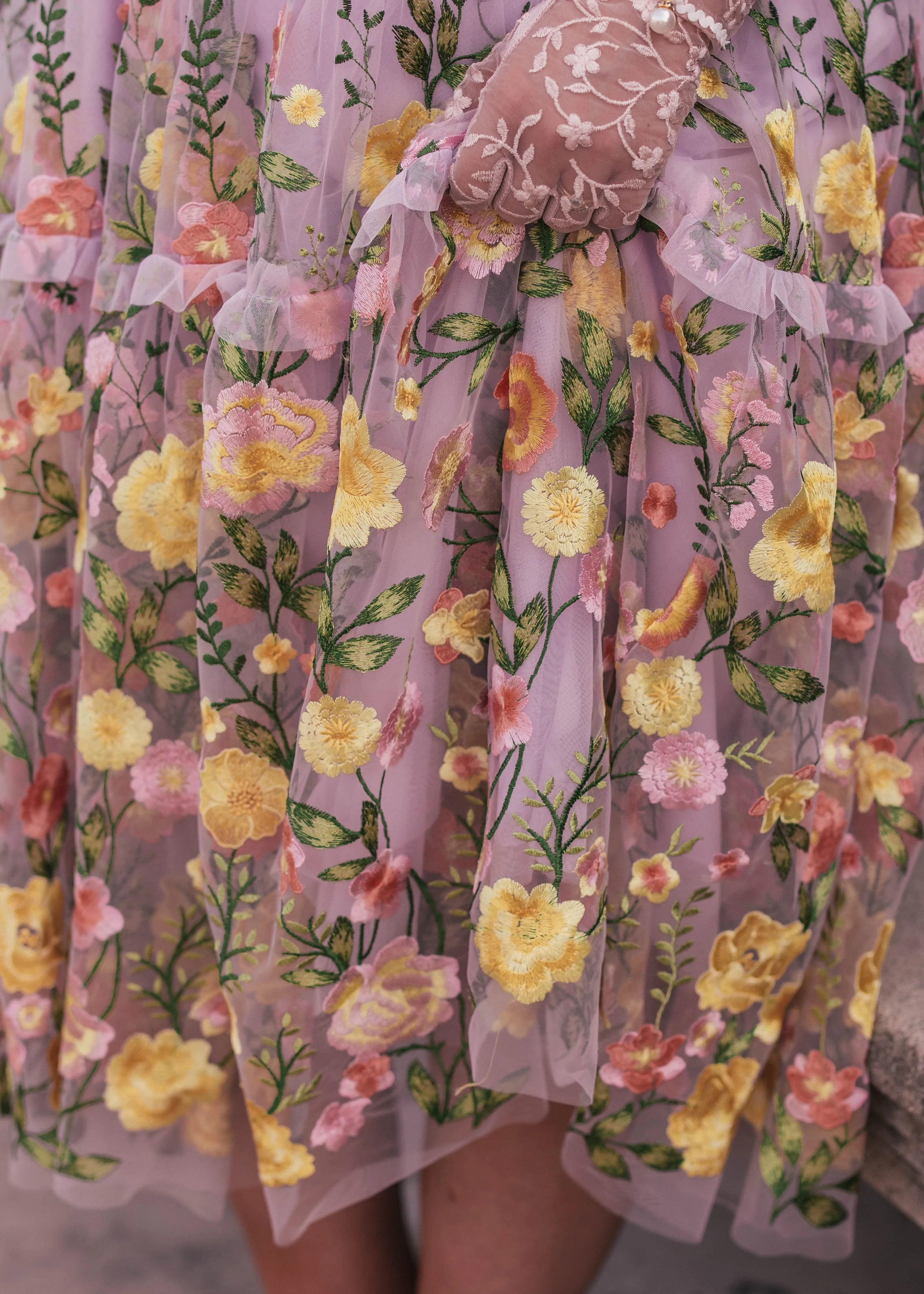 Rose Dress Summer Midi - Lavender