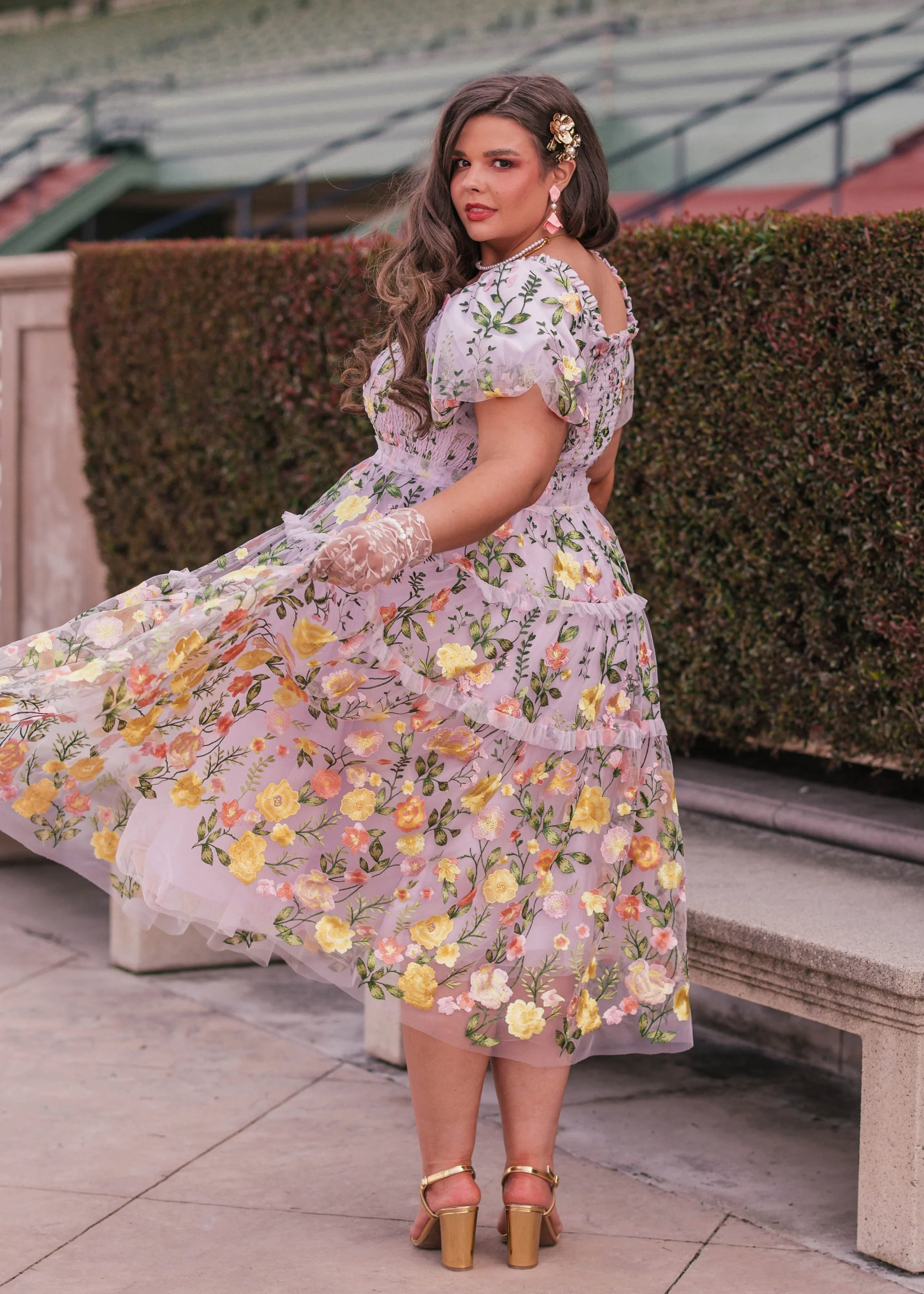 Rose Dress Summer Midi - Lavender