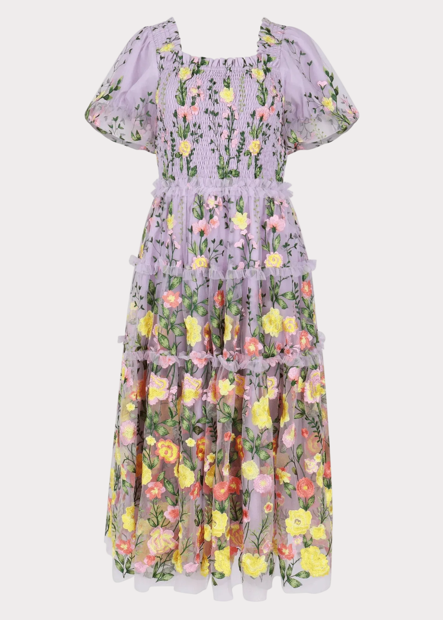 Rose Dress Summer Midi - Lavender
