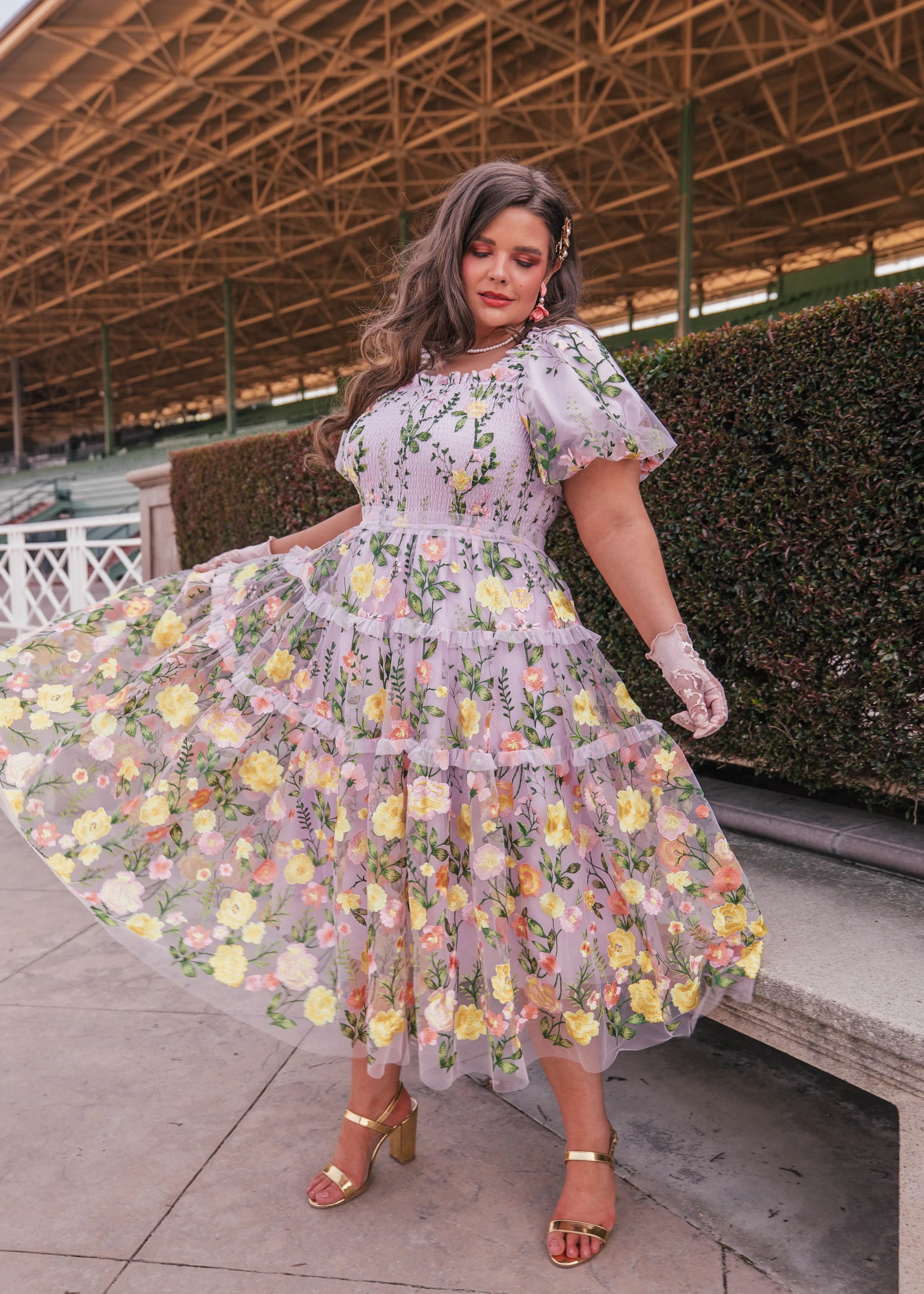 Rose Dress Summer Midi - Lavender