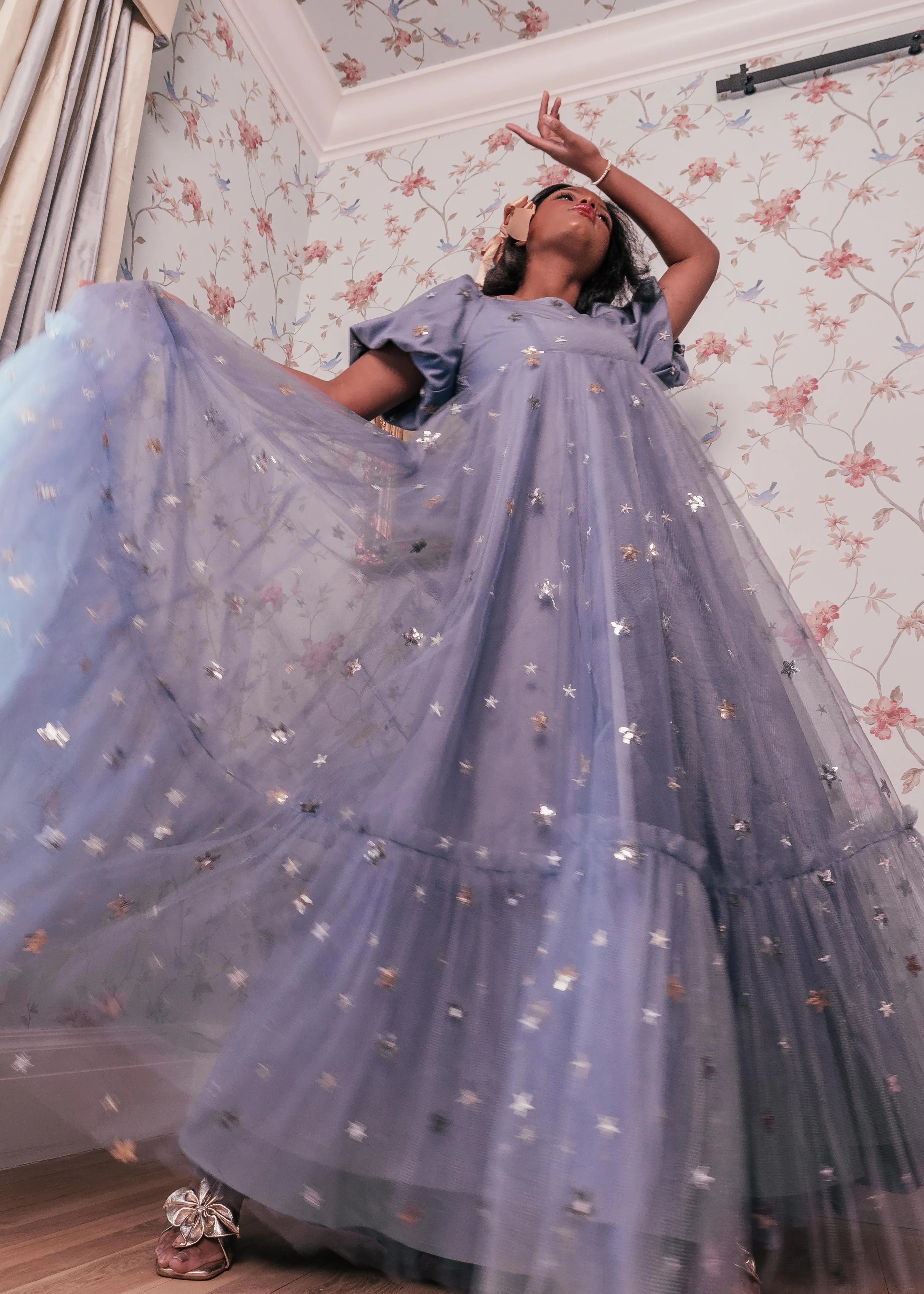 Wendy Dress Blue Star Feminine Maxi Dress