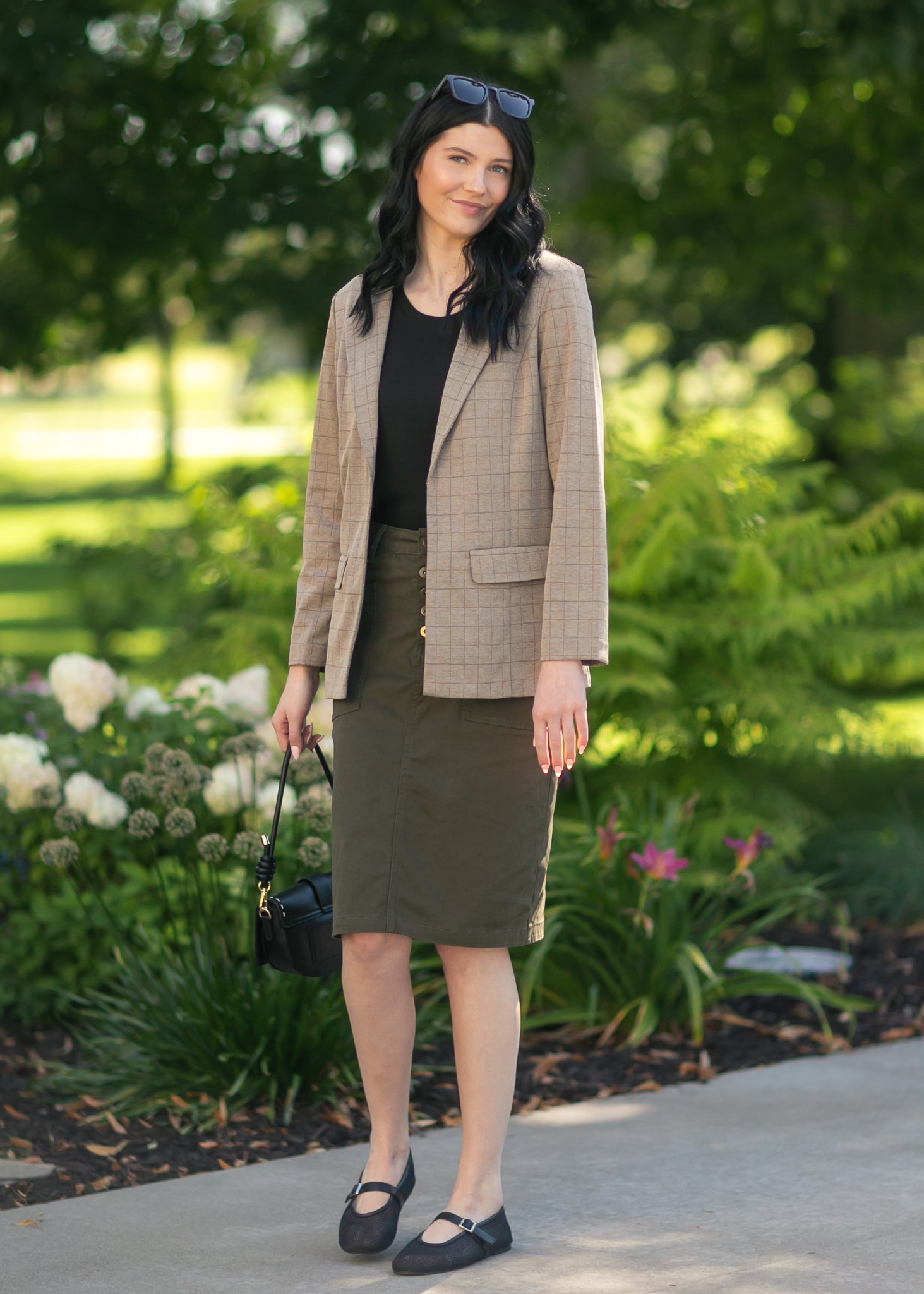 Kennedy Olive Denim Skirt