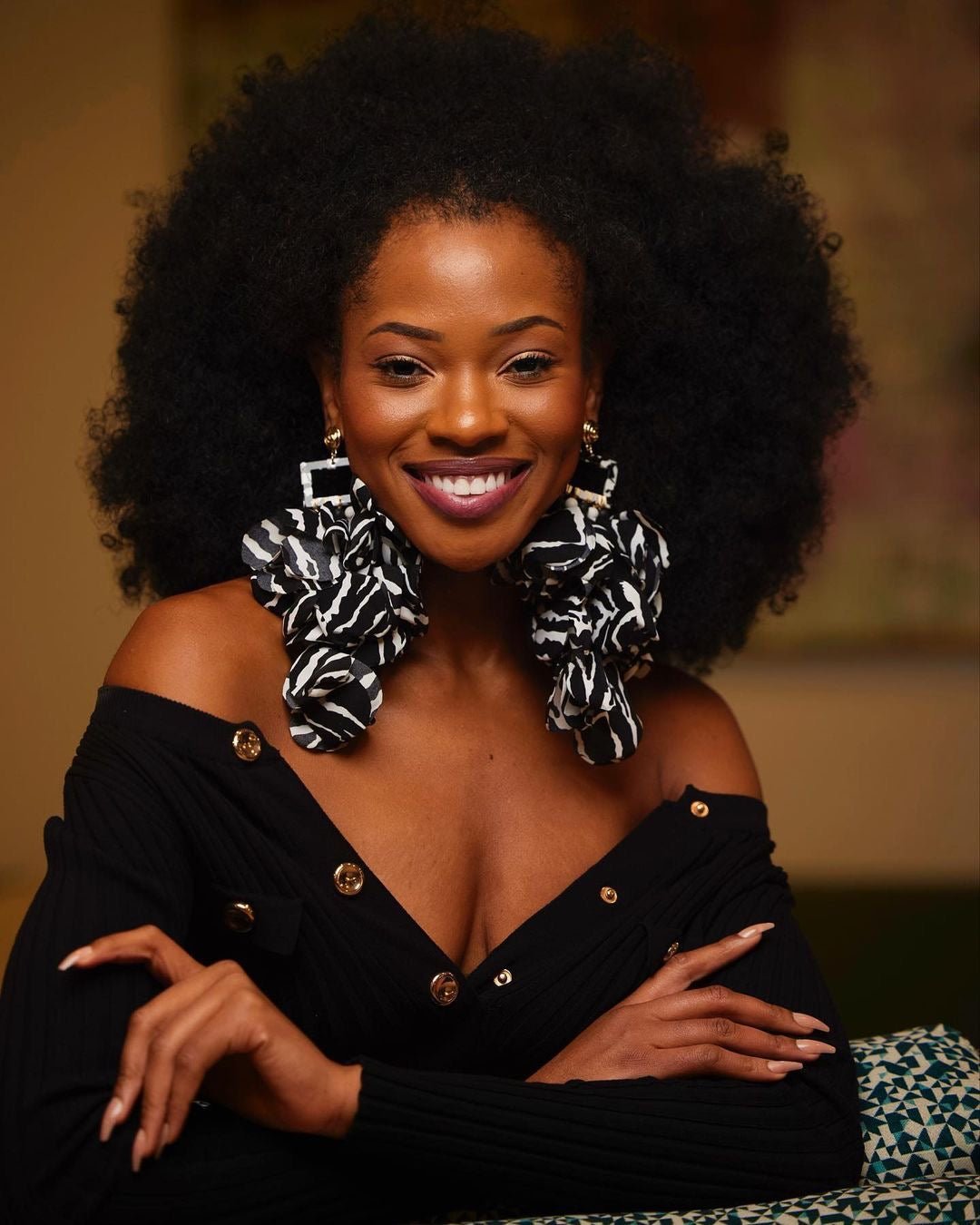 Artisan Hand crafted Nonso Square top flower petal earrings