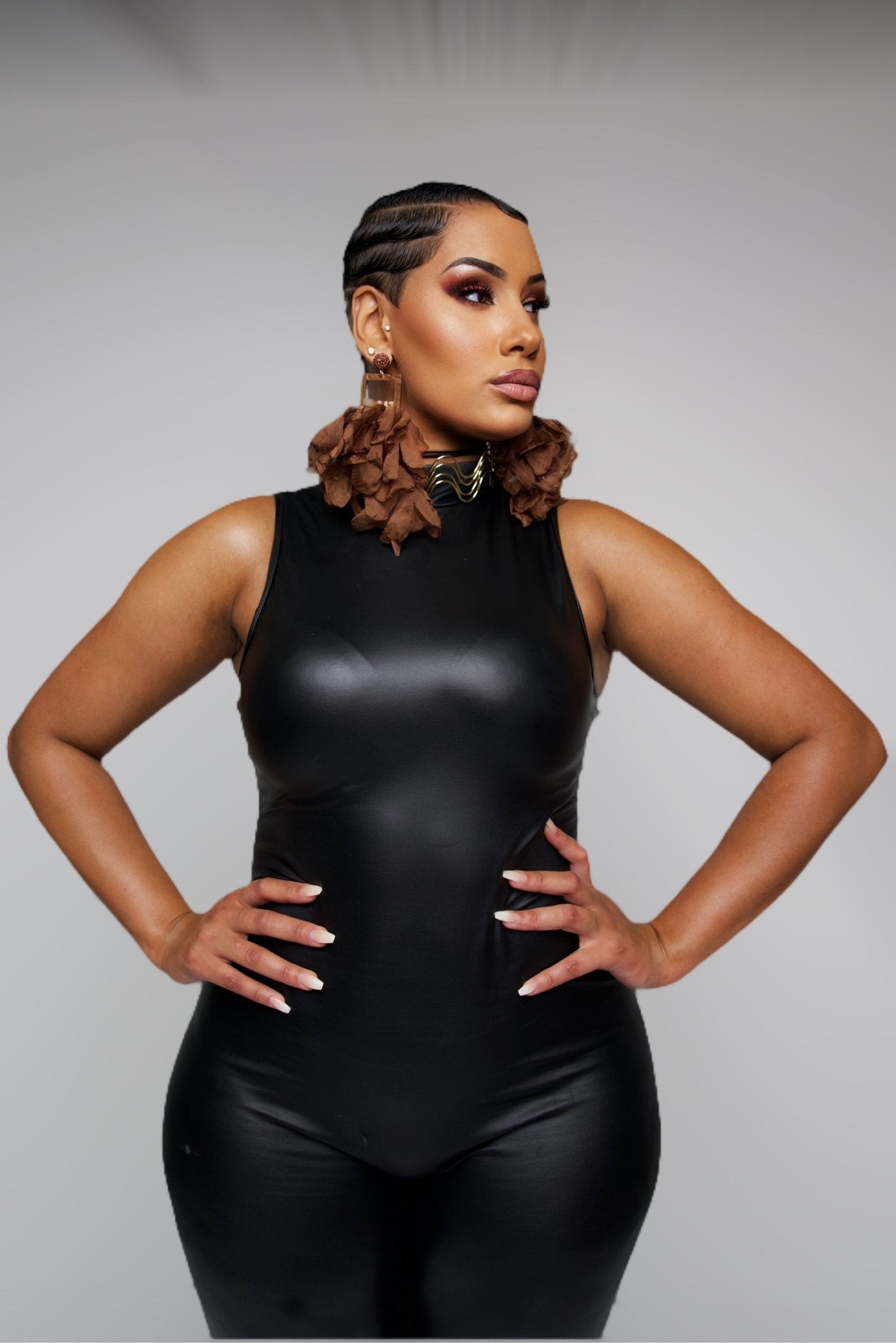 Artisan Hand crafted Nonso Square top flower petal earrings