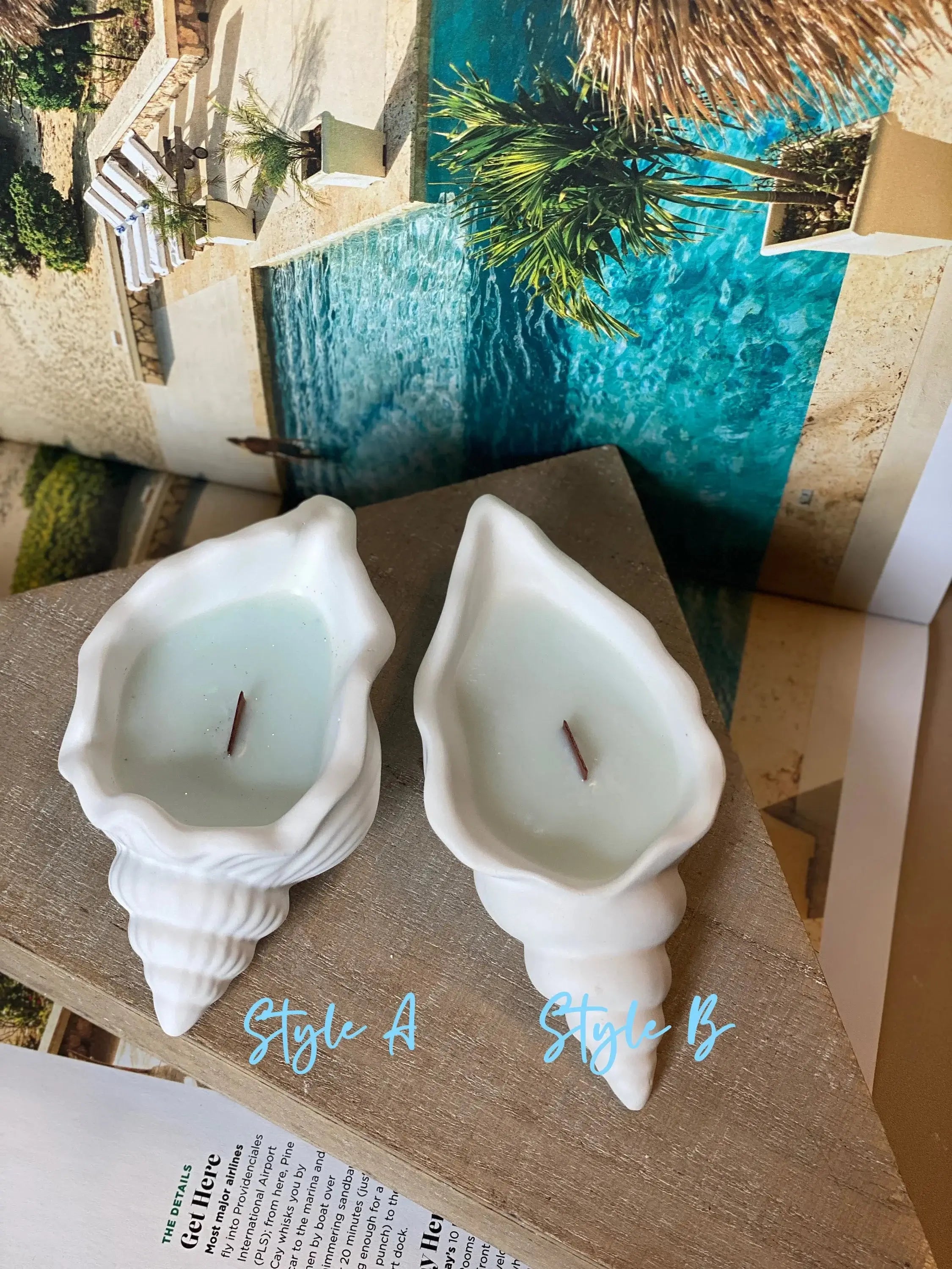 Handcrafted Sea Shell Candle in Jesmonite