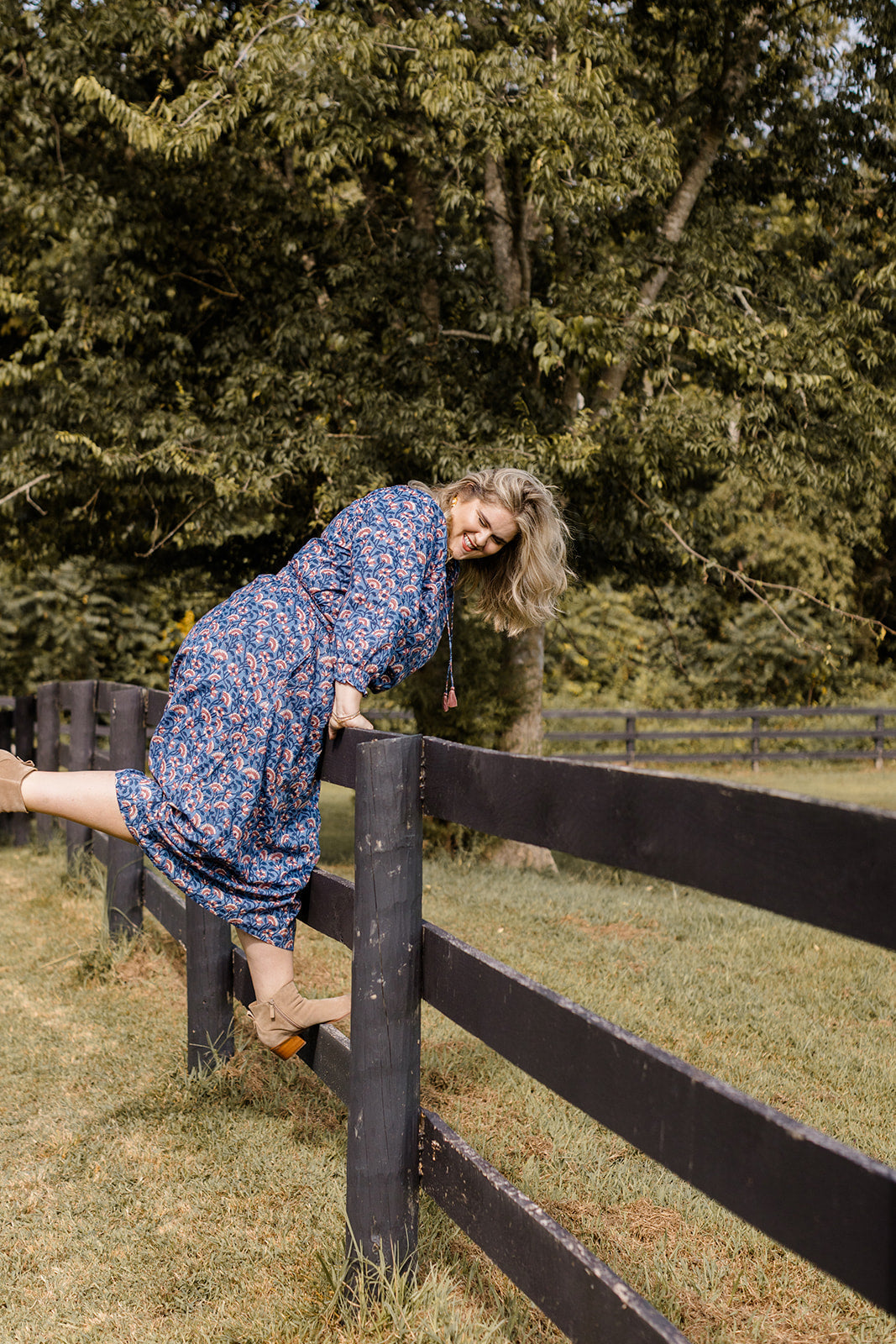 The Jess Top in Indigo Bloom Plus Size