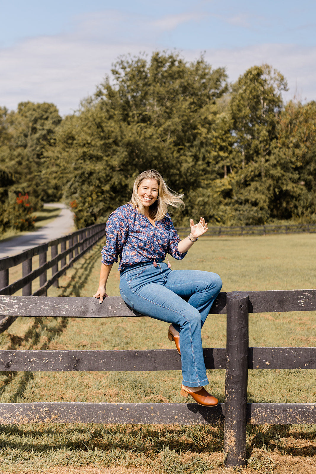 The Jess Top in Indigo Bloom Plus Size