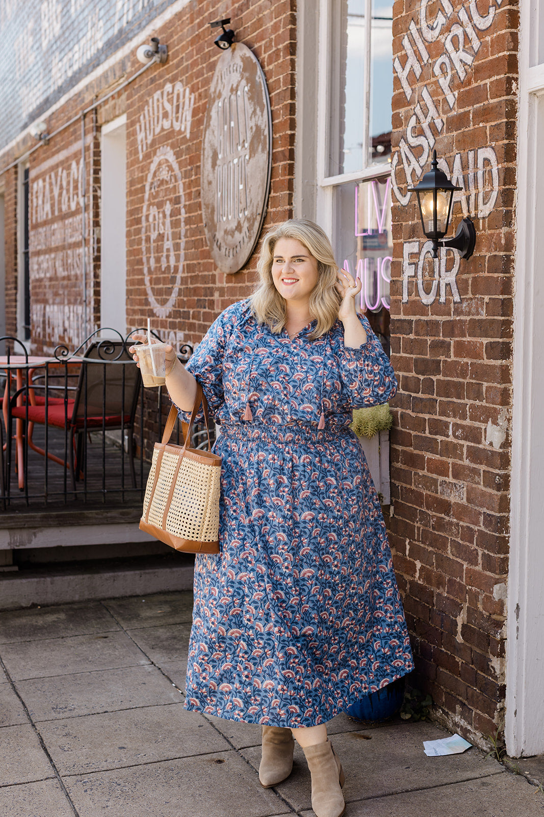 The Jess Top in Indigo Bloom Plus Size