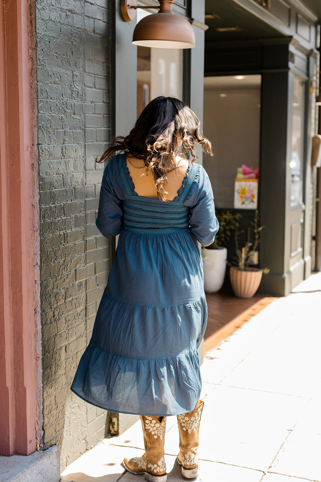 The Jenna Midi Dress in Teal Plus Size