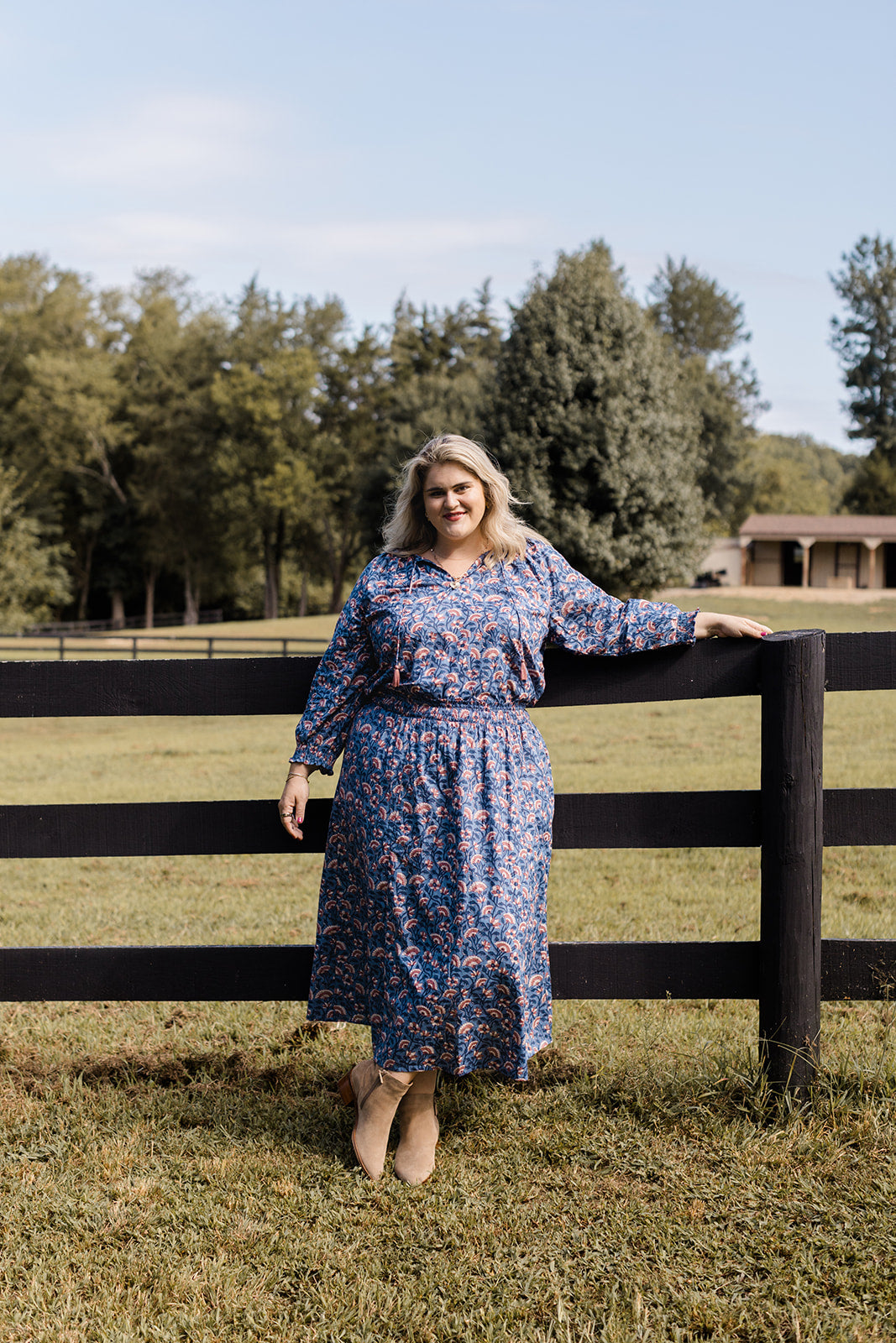 The Jess Top in Indigo Bloom Plus Size