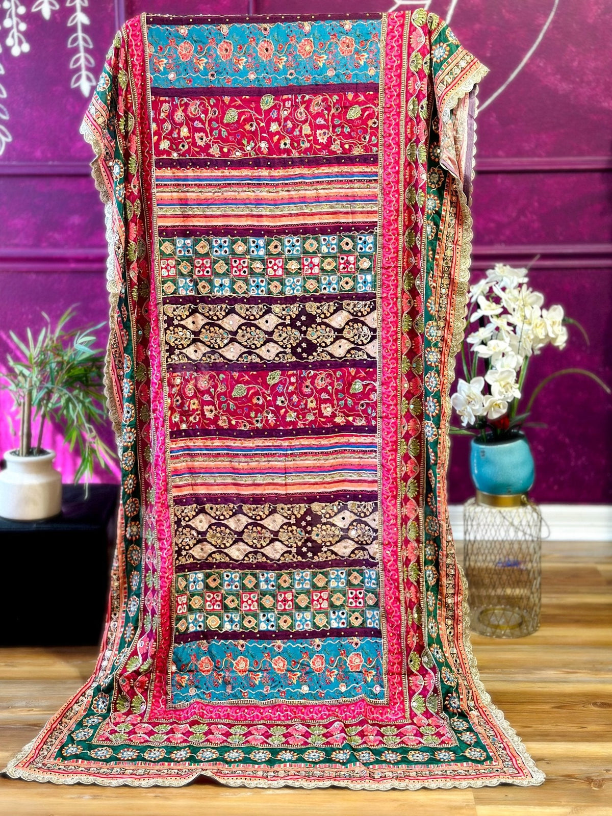 Mulberry Mirror handwork work dupatta