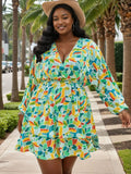 Plus Size Long Sleeve Mini Summer Dress