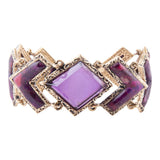 Pointedly Purple Turquoise Golden Link Bracelet