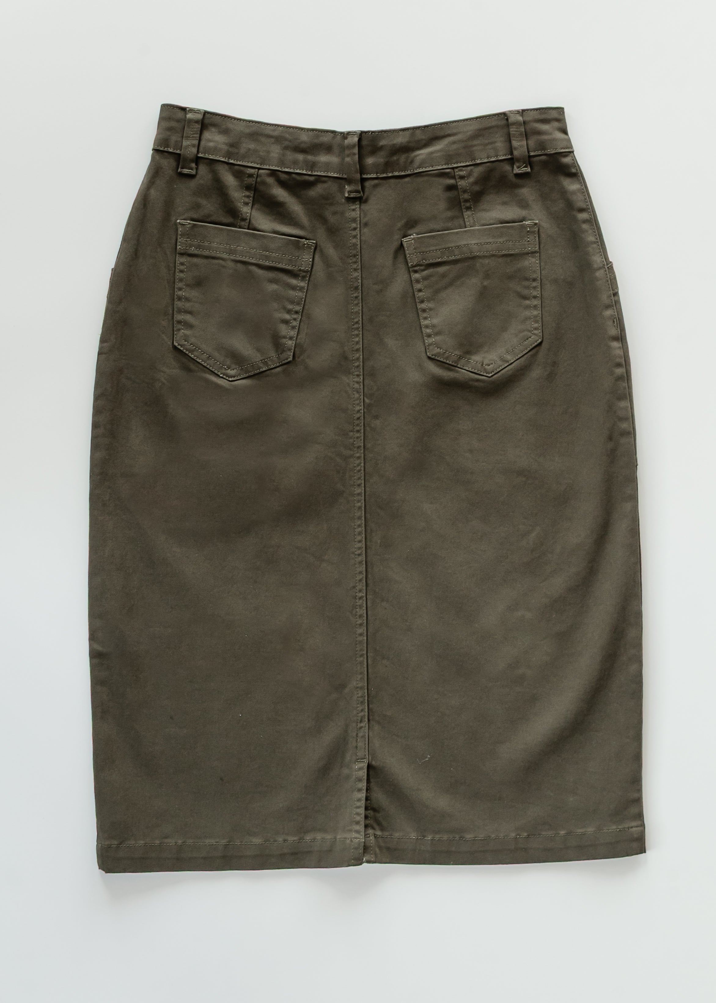 Kennedy Olive Denim Skirt