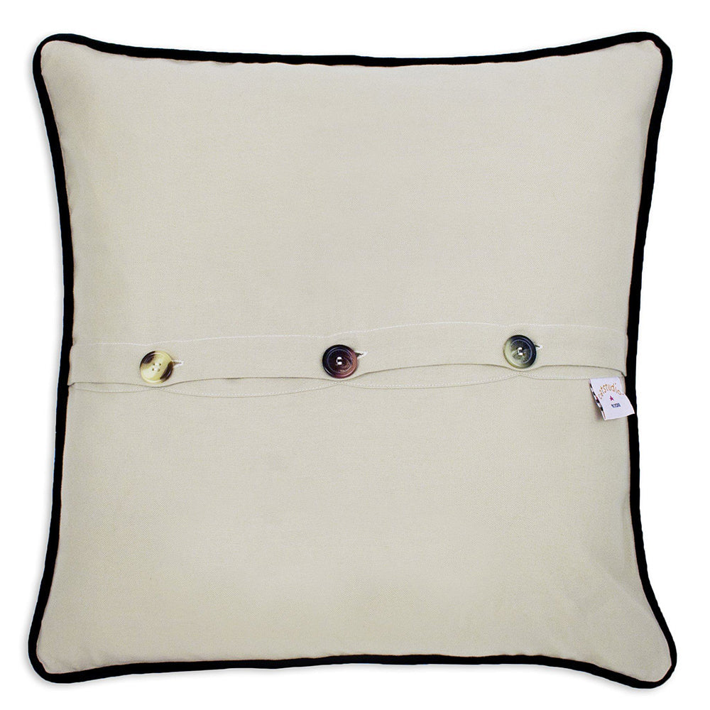 100% Organic Cotton Seattle, WA Hand-Embroidered Artisan Pillow