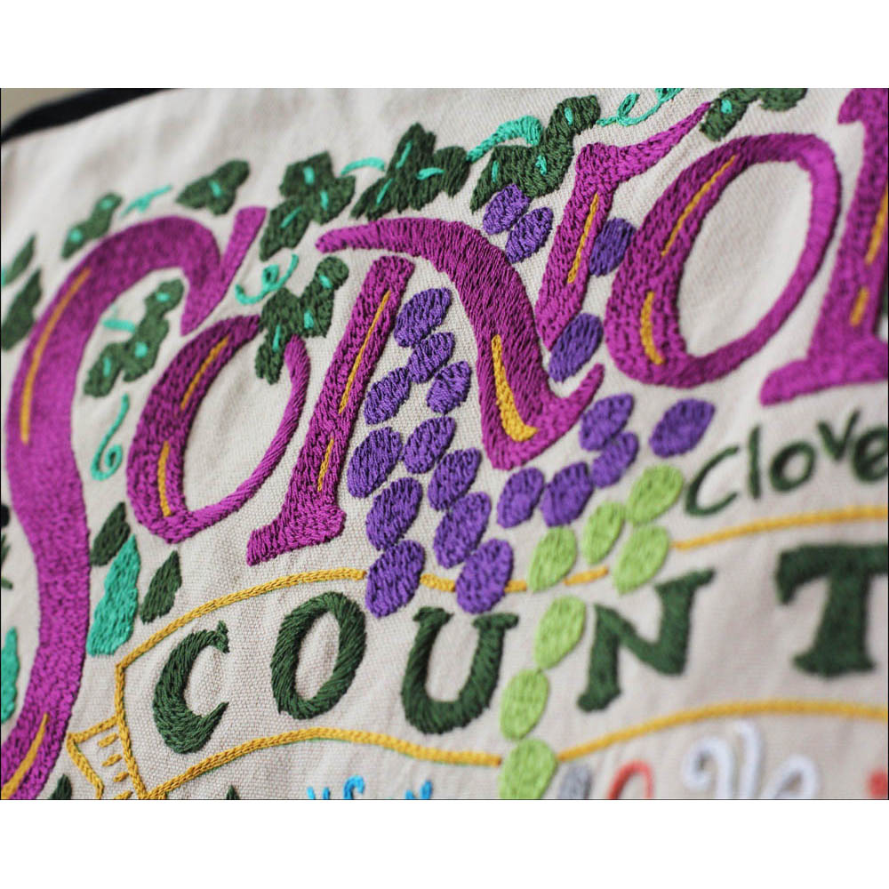Artisan Sonoma County Hand-Embroidered Pillow by CatStudio