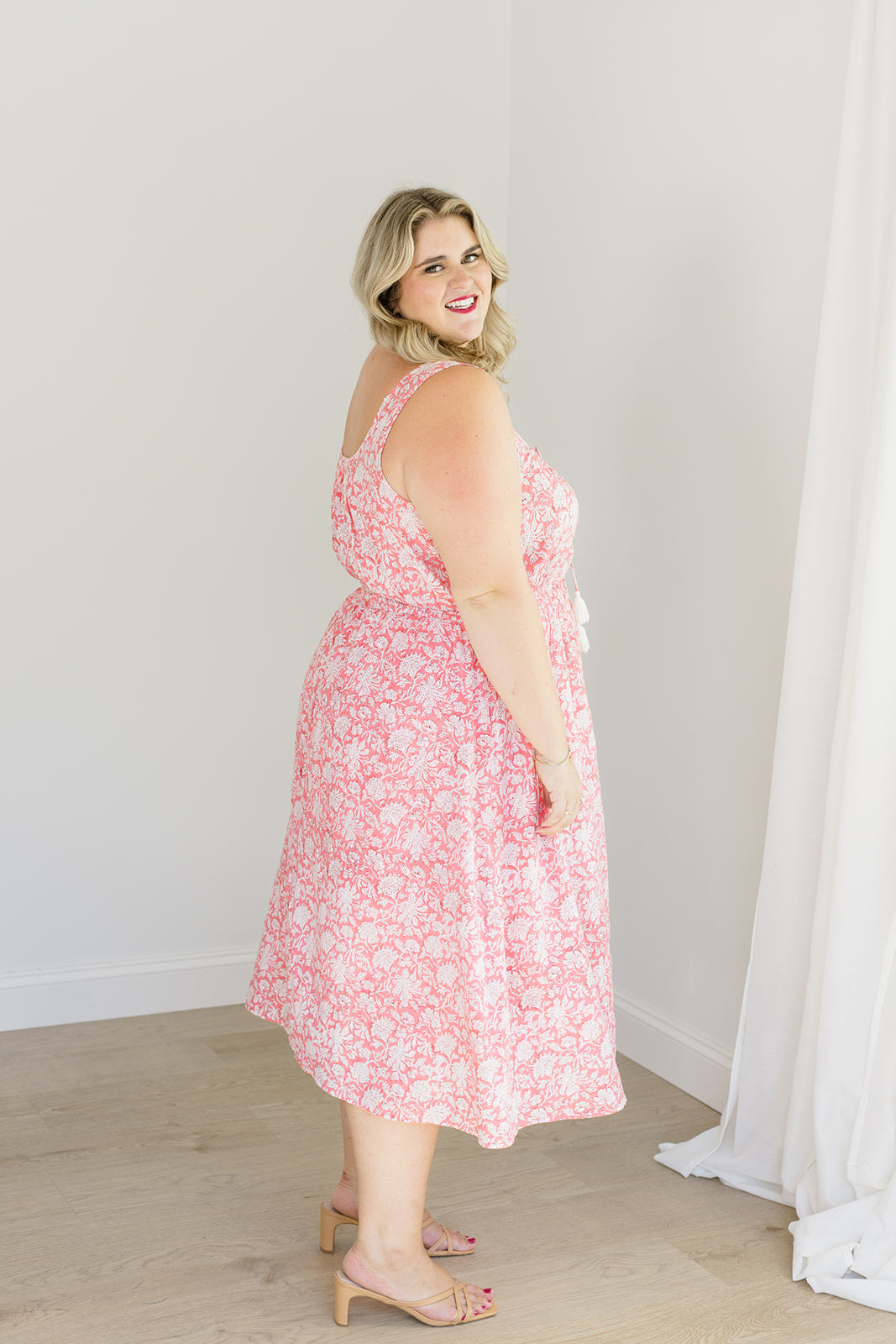 The Kiley Tank Dress in Watermelon Sorbet Plus Size