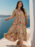 Plus Size Tiered Ruffled Resort Maxi Dress