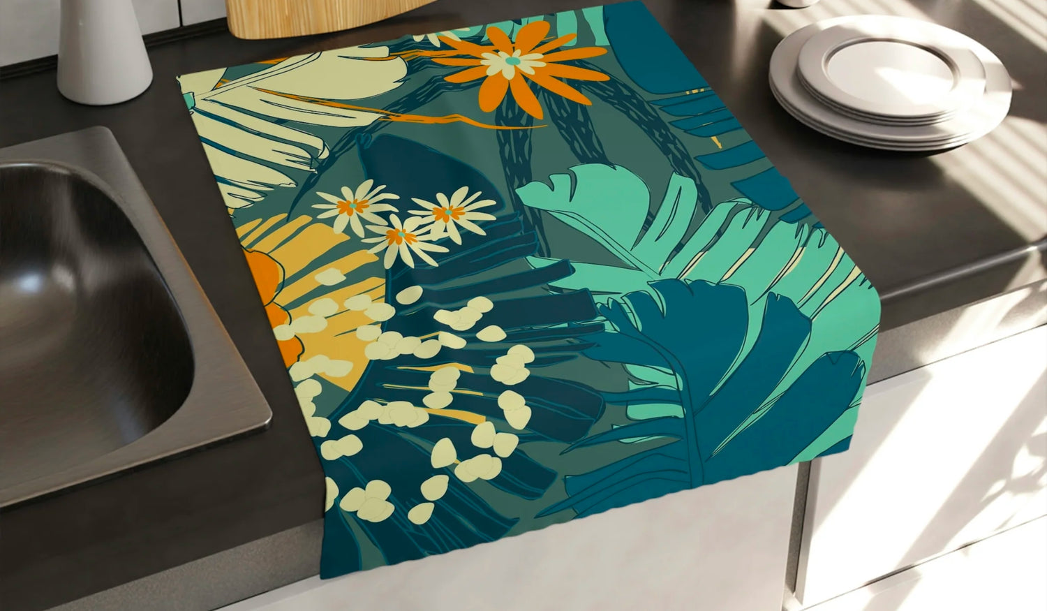 Tropical Print Custom Designed Kitchen Towels