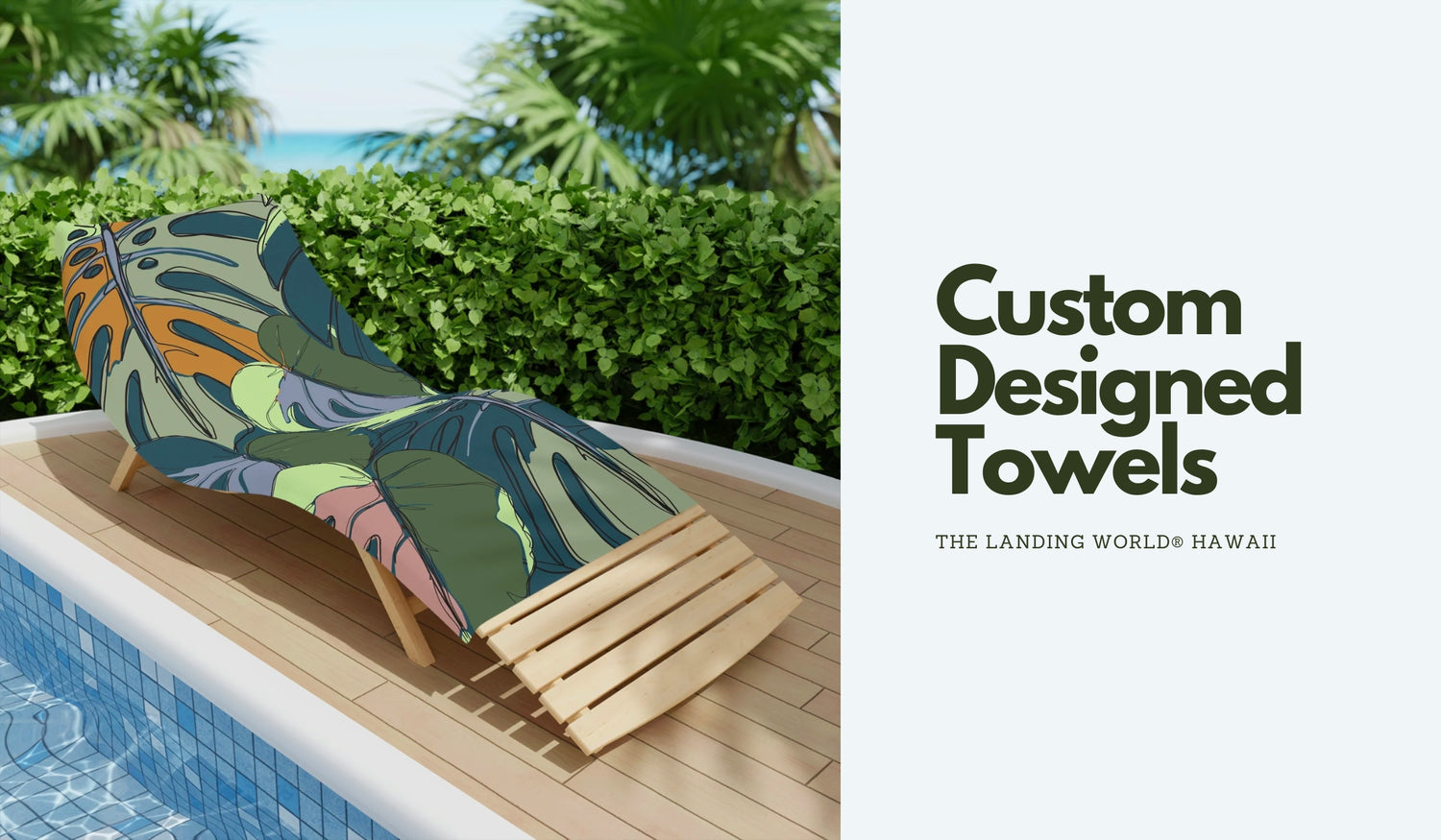 Custom Designed Tropical Print Towels