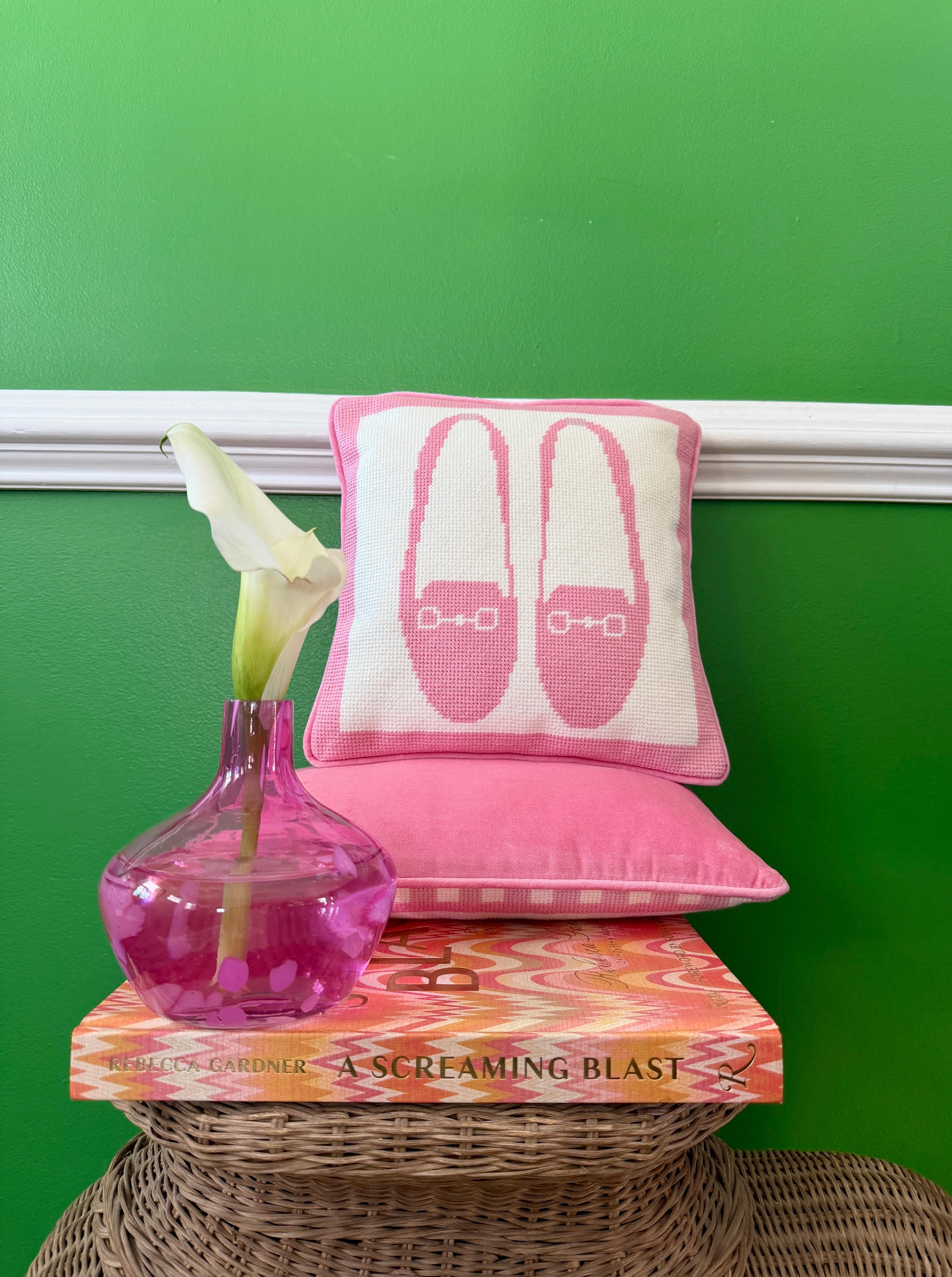 Artisan from Texas USA Preppy Loafer Needlepoint Pillow
