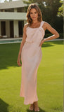 Eggshell Ruched Single Shoulder Sleeveless Maxi Dress