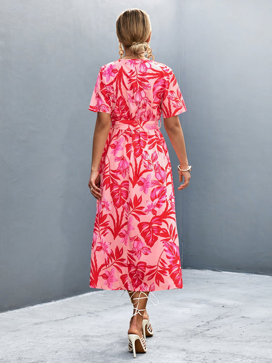 Strawberry Pink Hawaiian Tropical Resort Dress