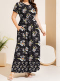 Plus Size Short Sleeve Summer Maxi Dress