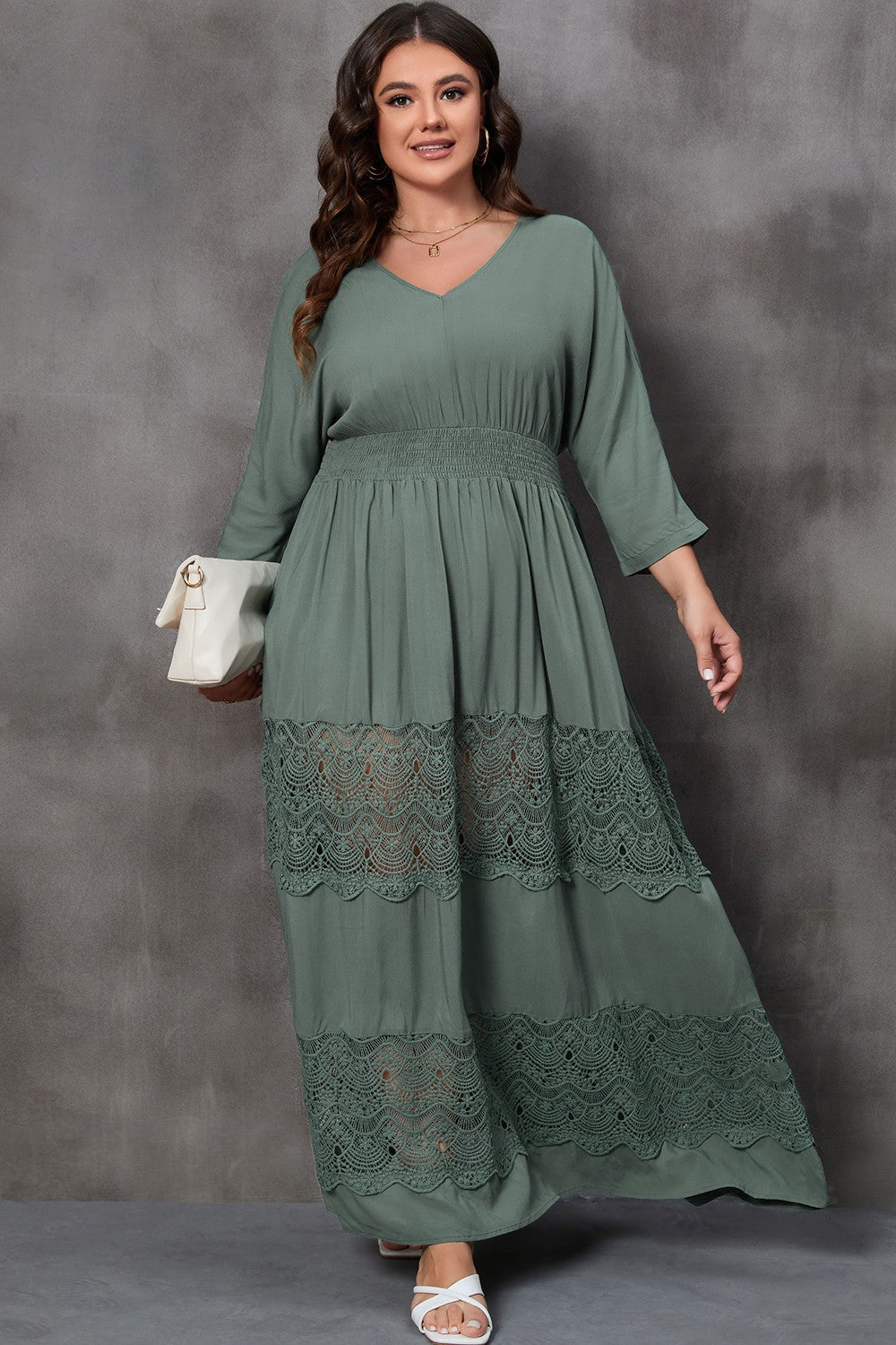 Plus Size Crochet Maxi Dress