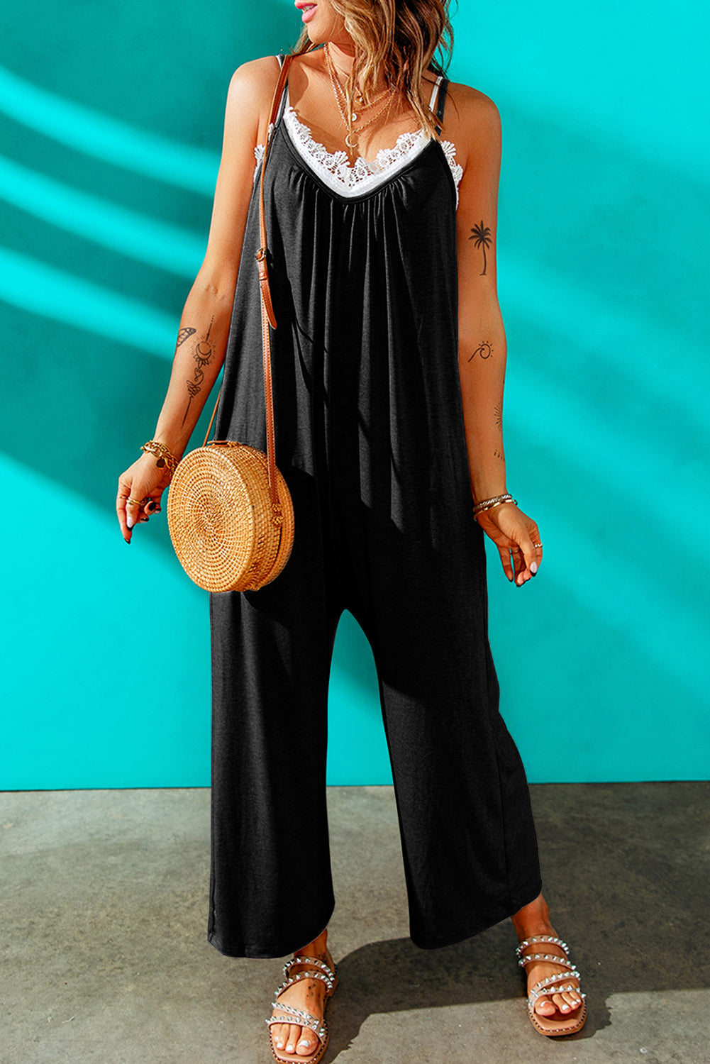 Boho Wide Leg Jumpsuit, Vacation Romper