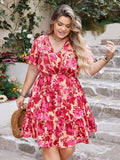 Plus Size V-Neck Floral Resort Dress