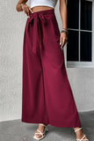 Elegant Tie Front Wide Leg Resort Pants