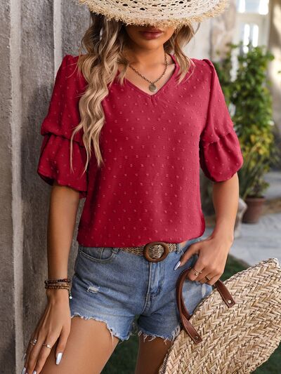 Balloon Sleeve Summer Top