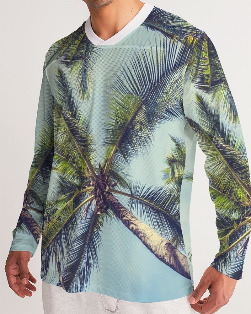 Coconut Coco Palm Tree Men's Long Sleeve Sports Jersey