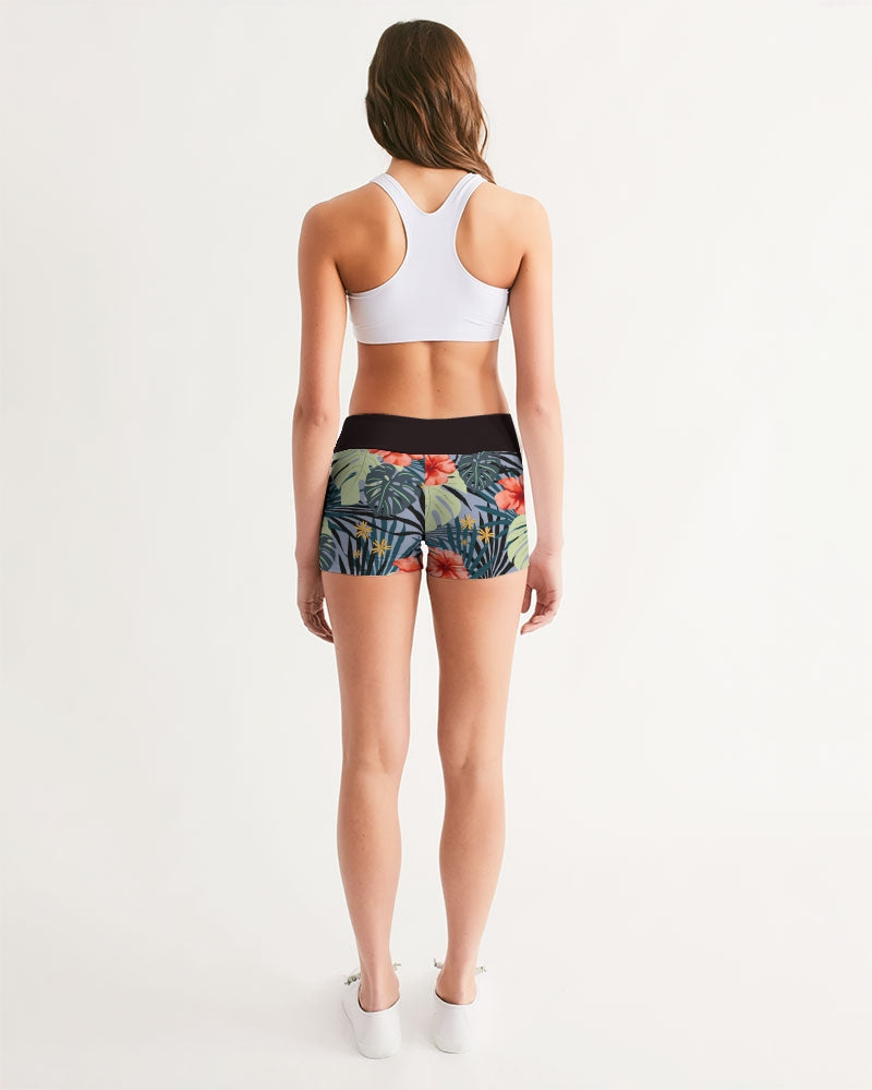 Hawaiian Hibiscus Women's Second Skin Yoga Shorts