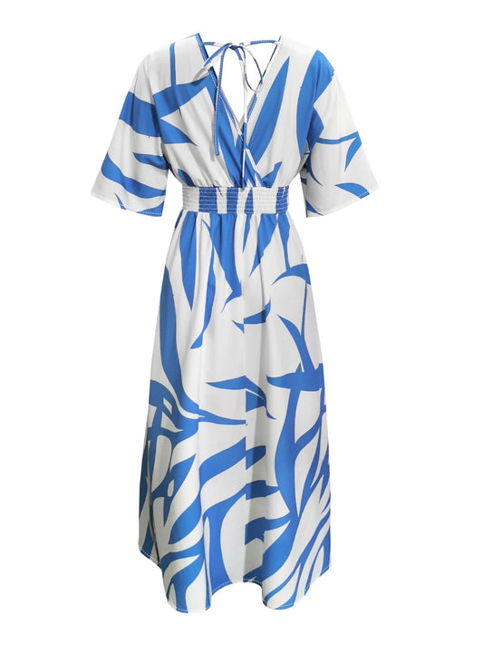 Stunning Tropical Slit Maxi Dress