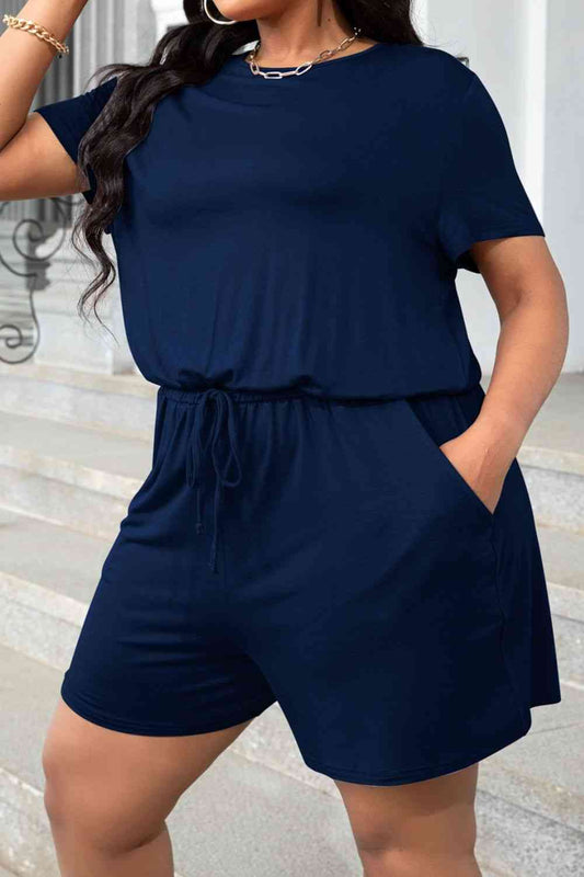 Plus Size Vacation Romper with Pockets
